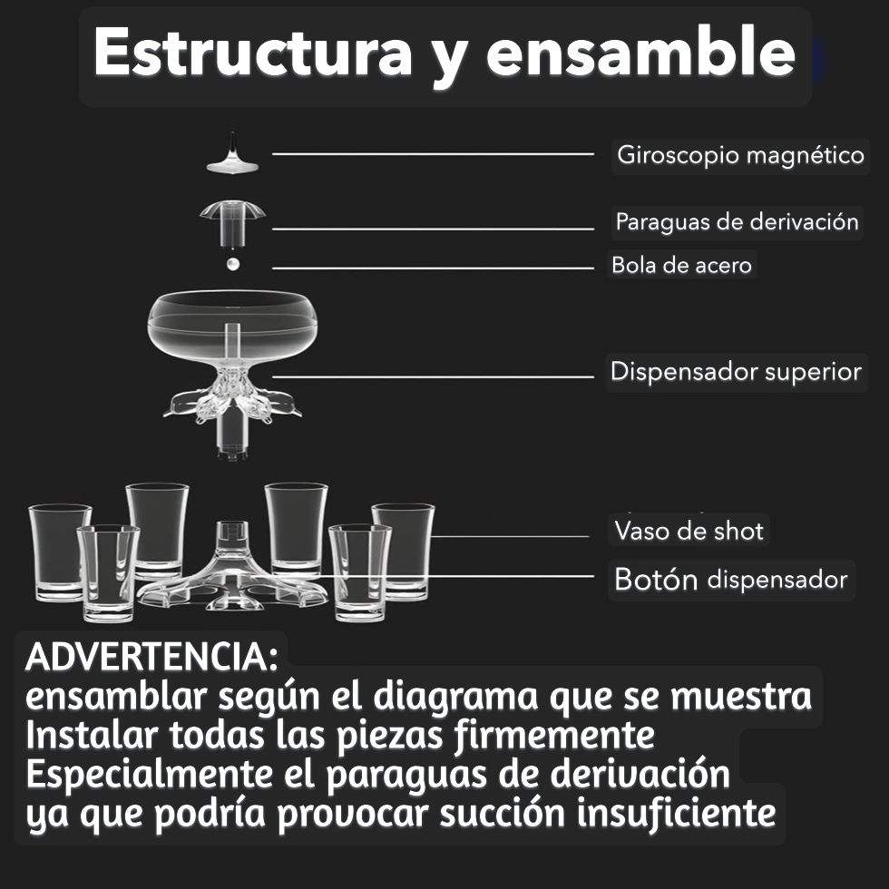 Dispensador de 6 Chupitos Mágico